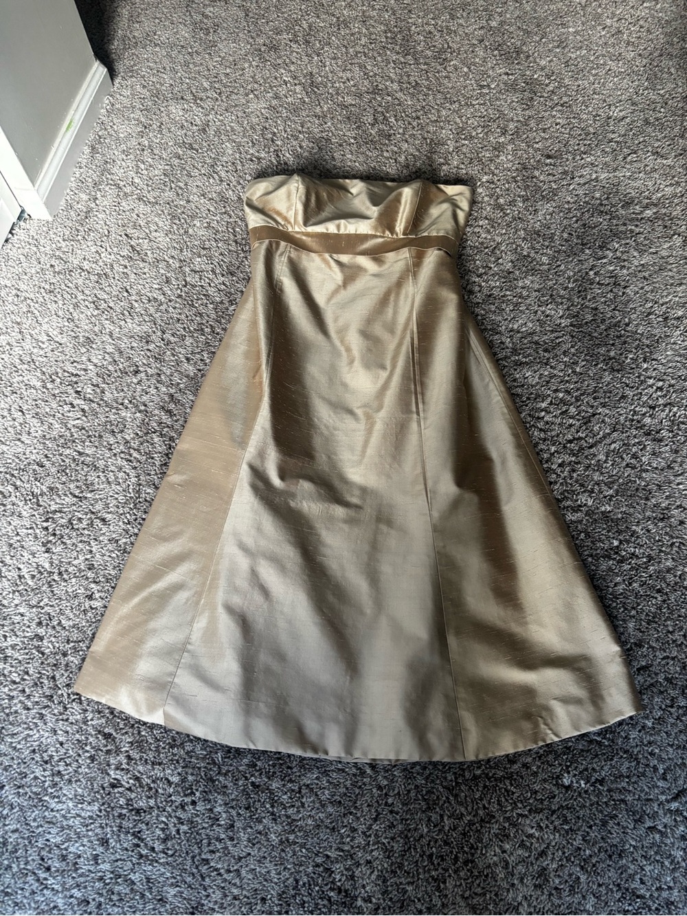 Strapless Gold A-Line Bridesmaid's Women's Dress
